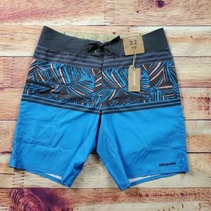 CC - Patagonia Planing Swim Board Shorts Mens 38 Navy Blue Stretch Slim Fit NWT